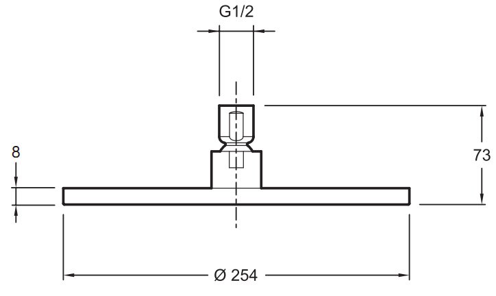 EO - Круглый верхний душ (254 мм)
