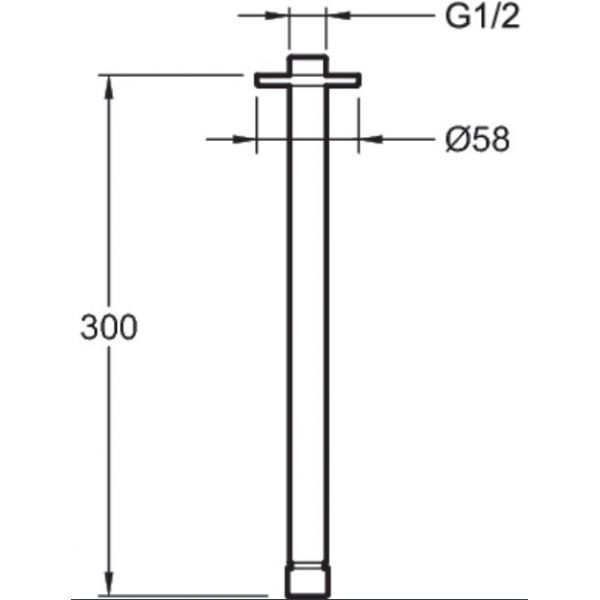 E10043-CP - Потолочный держатель для верхнего душа.(300 мм)