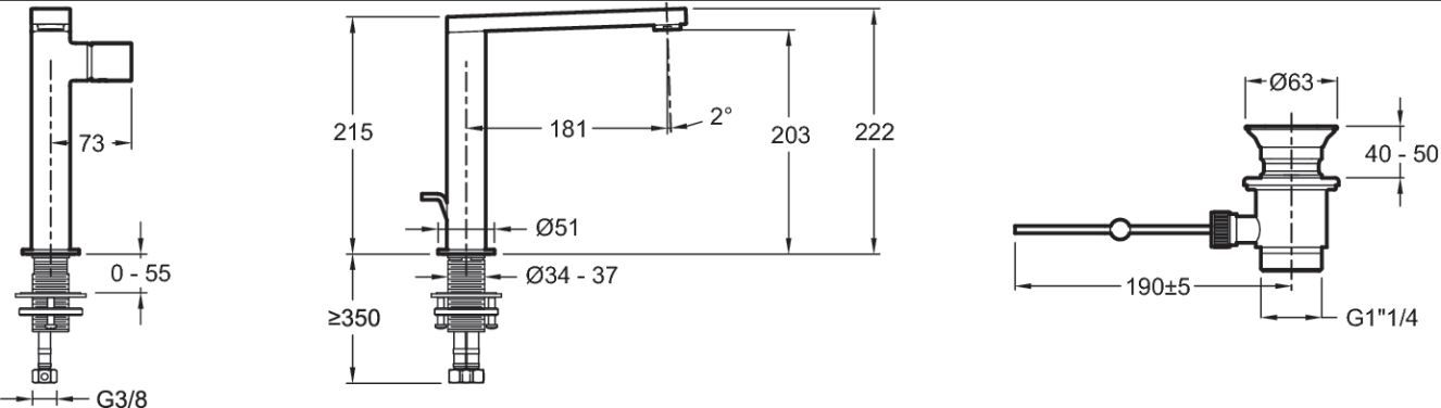Composed E73159-CP - Высокий смеситель для умывальника  (Хром)