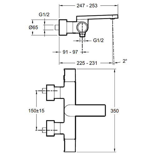 Composed E73110-TT - Термостатический смеситель для ванны/душа (Титан)