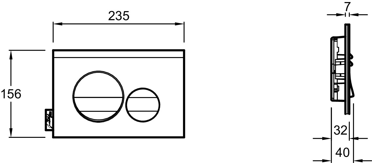 Панель смыва с круглыми клавишами E20859-00-MWH (Матовый белый и глянцевый белый)